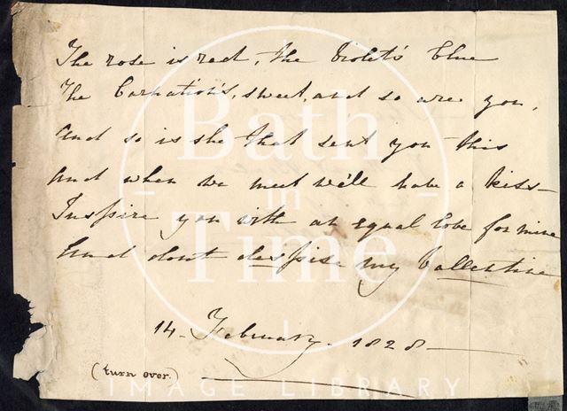 Written valentine, poem, 1828