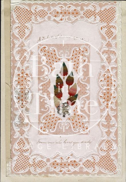 Die-cut leaf valentine, 1835-1840