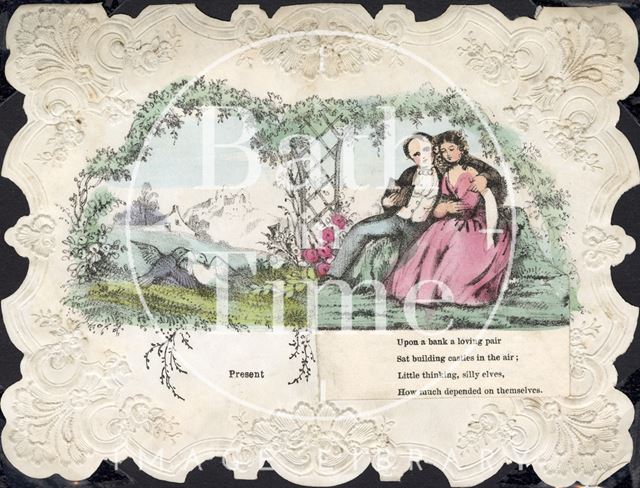 Flip-page valentine, Present, c.1840s