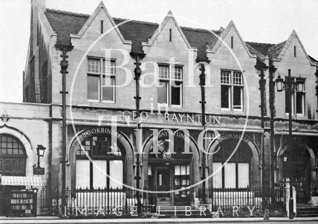 The facade of George Bayntun, bookbinder's shop, Manvers Street, Bath c.1950