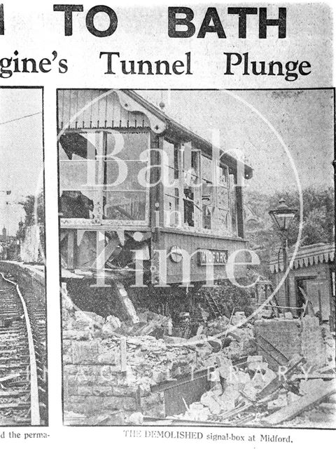 Demolished signal box, Midford 1936