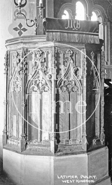 Latimer pulpit, West Kington Church, Wiltshire 1935