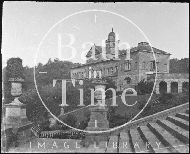 East wing from steps, Prior Park, Bath 1856