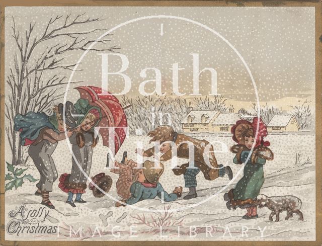 A Jolly Christmas, greetings card, c.1880