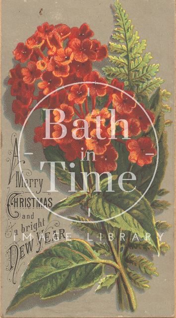 Christmas flowers greetings card, c.1880