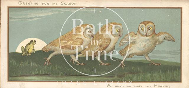 Owls New Year card, c.1880