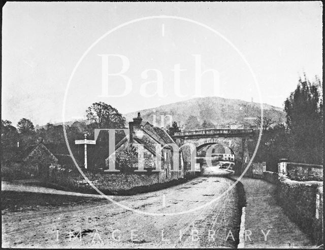 Bradford Road and railway bridge, Bathford 1858