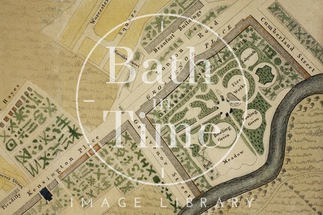 A New and Accurate Plan of the City of Bath to the present year 1793 - detail