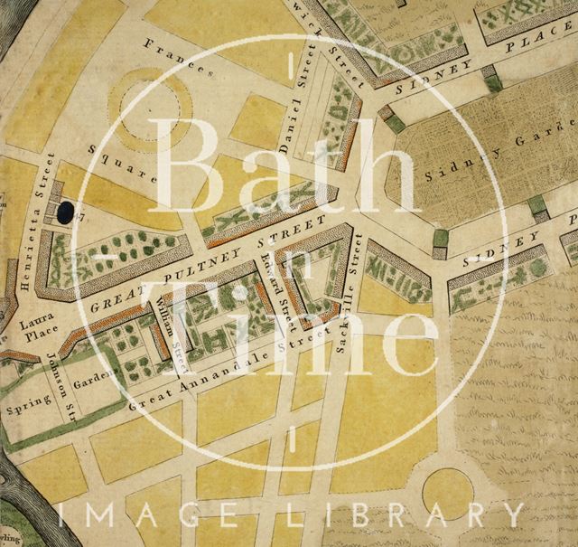 Map of the planned Pulteney Estate, Bath 1793 - detail