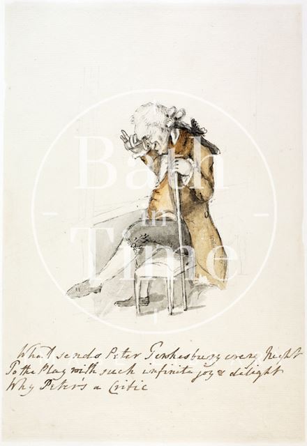 Watercolour sketch for Anstey's Bath Guide No. 23 c.1815