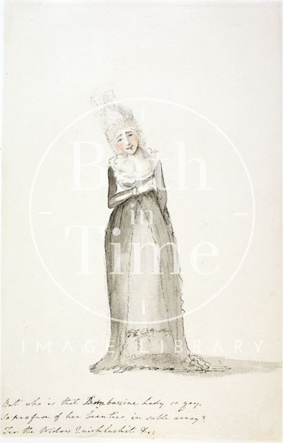 Watercolour sketch for Anstey's Bath Guide No. 34 c.1815