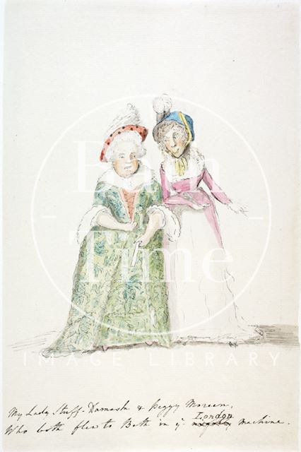 Watercolour sketch for Anstey's Bath Guide No. 46 c.1815