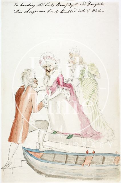 Watercolour sketch for Anstey's Bath Guide No. 48 c.1815