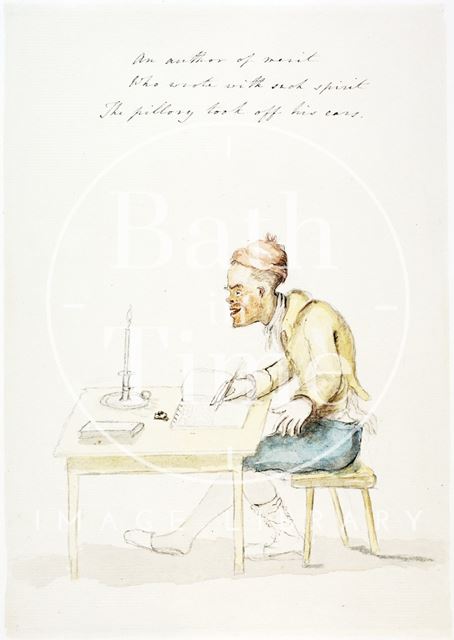 Watercolour sketch for Anstey's Bath Guide No. 51 c.1815