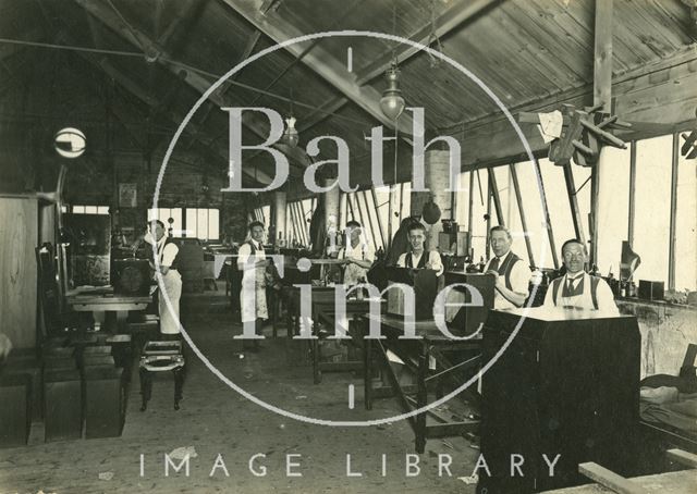 Interior of cabinetmakers W. & T. Lock, Lower Bristol Road, Bath 1928