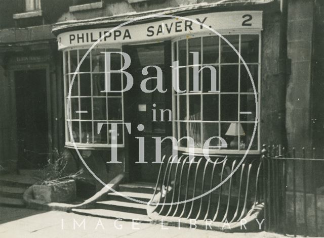 Philippa Savery, antiques, 2, Abbey Street, Bath c.1950