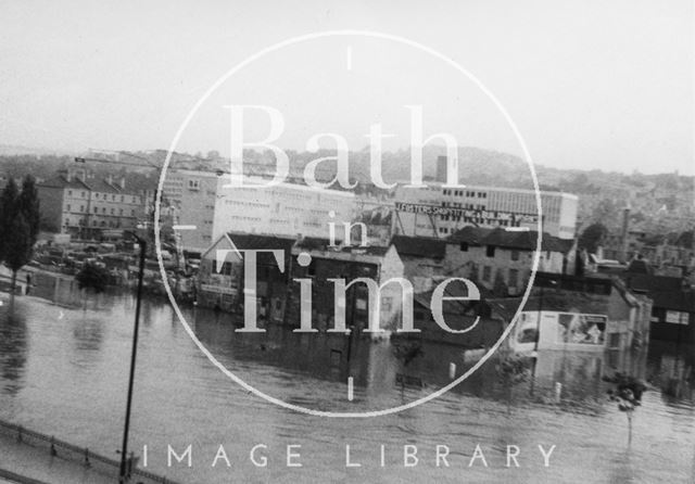 The River Avon in flood, Bath 1968