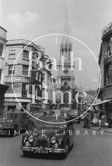 High Street, Upper Borough Walls and St. Michael's Church, Bath c.1968