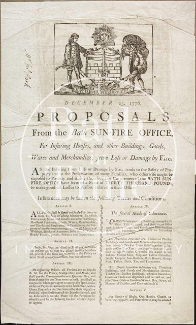 Proposals from the Bath Sun-Fire Office 1776