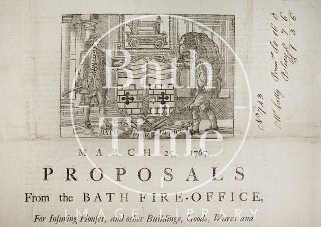 Proposals from the Bath Fire-Office 1767 - detail