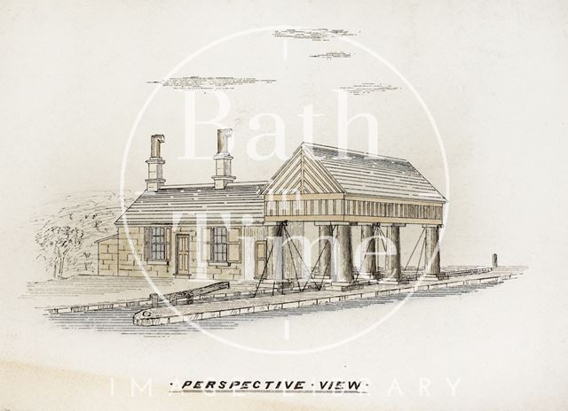 Somersetshire Coal Canal. Plan of offices and Weighing Engine, Midford 1831 - detail