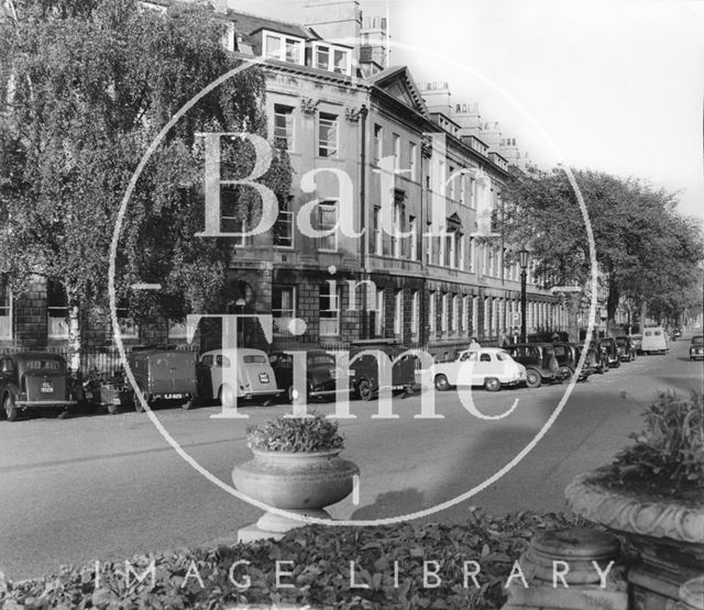 Parked cars, Laura Place, Bath c.1960