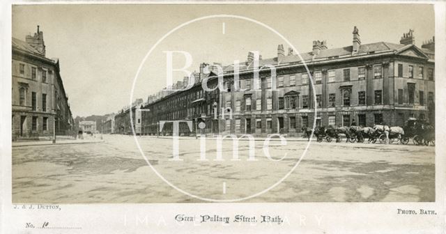 View along Great Pulteney Street from Laura Place, Bath c.1865