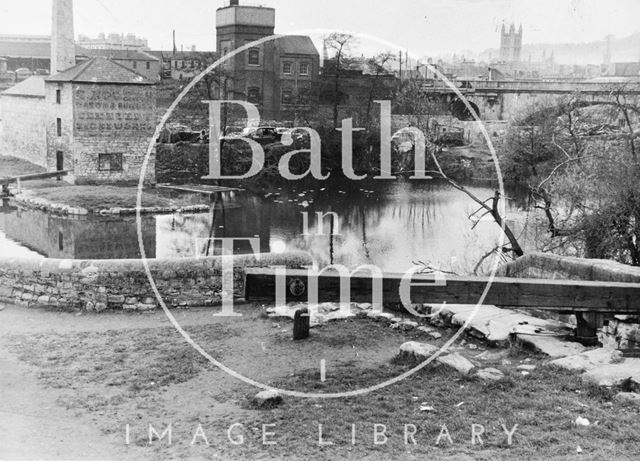 Compensating pool above Lower Lock, Widcombe, Bath 1956