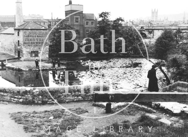 Compensating pool above Lower Lock, Widcombe, Bath 1956