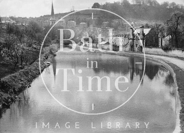 View towards St. Matthew's Church, Widcombe, Bath 1956