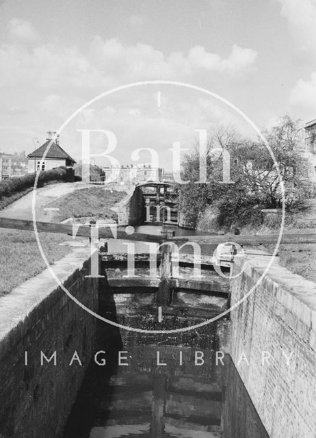 View towards Second Lock, Bathwick, Bath 1956