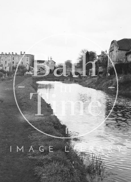 Looking upstream to Bathwick Hill Bridge, Bath 1956