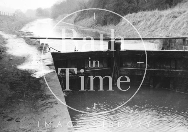 The Kennet and Avon Canal from the road bridge, Winsley Hill, Winsley, Wiltshire 1956