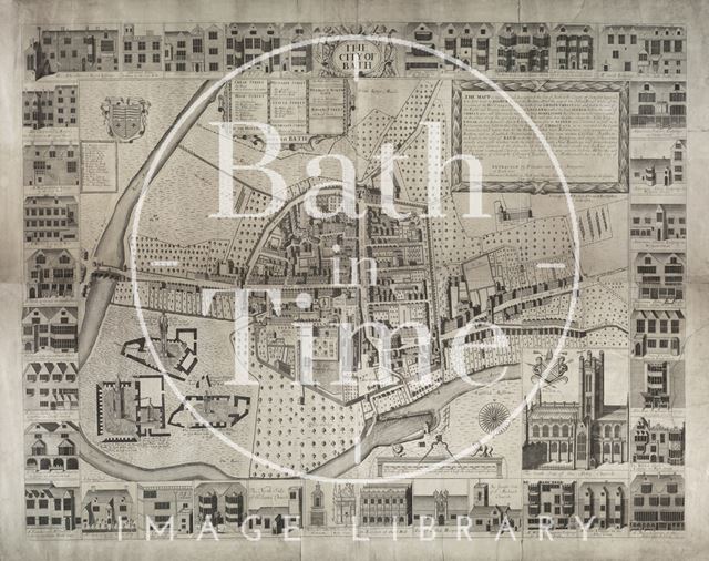 Complete Joseph Gilmore Map of the City of Bath 1694-1717