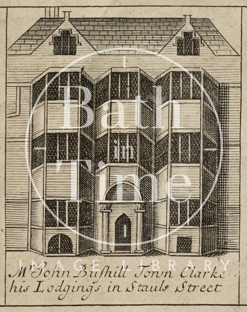 Mr. John Bushill, Town Clerk. His Lodgings in Stall Street, Bath. Gilmore 1694-1717 - detail