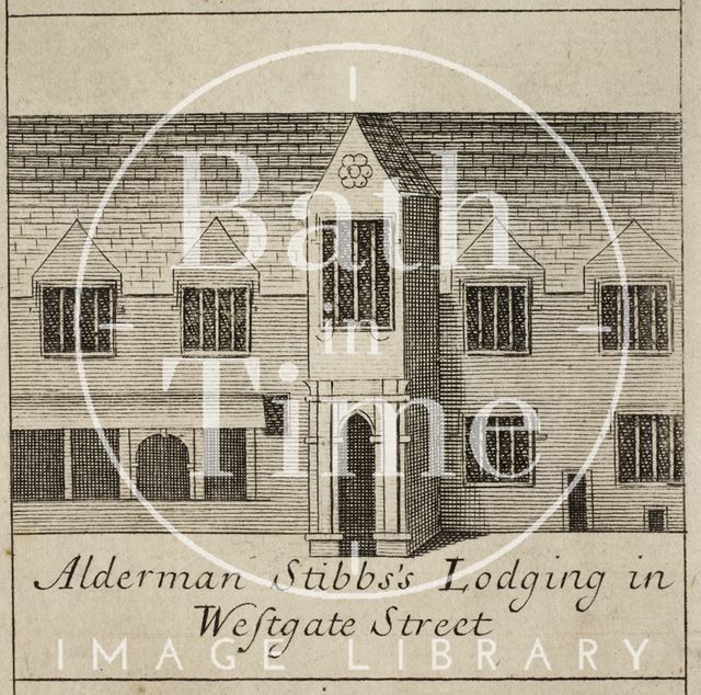 Alderman Stibbs's Lodging in Westgate Street, Bath. Gilmore 1694-1717 - detail