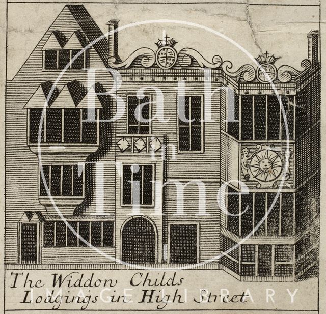 The Widdon Child's Lodgings in High Street, Bath. Gilmore 1694-1717 - detail