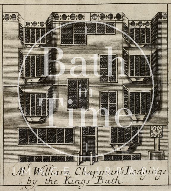 Mr. William Chapman's Lodgings by the King's Bath, Bath. Gilmore 1694-1717 - detail