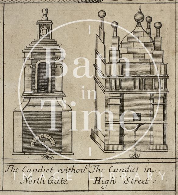 The Cundict (Conduit) without North Gate, Bath. The Cundict in High Street. Gilmore 1694-1717 - detail