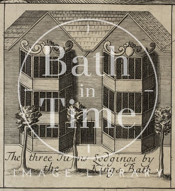 The Three Tuns Lodgings by the King's Bath, Bath. Gilmore 1694-1717 - detail