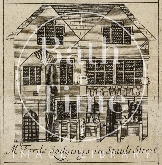 Mr. Ford's Lodgings in Stall Street, Bath. Gilmore 1694-1717 - detail