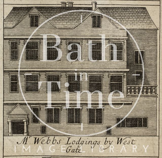 Mr. Webb's Lodgings by West Gate, Bath. Gilmore 1694-1717 - detail