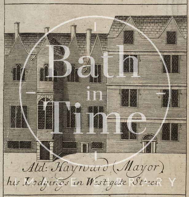 Alderman Hayward (Mayor) his Lodgings in Westgate Street, Bath. Gilmore 1694-1717 - detail