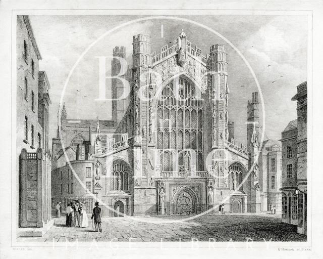 West front of Abbey Church, Bath c.1816