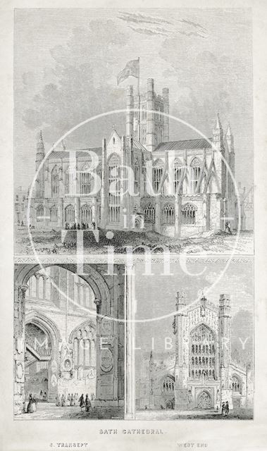 Three views of Bath Cathedral 1843