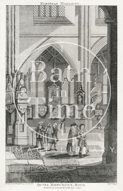 Quin's Monument, Bath Abbey 1790