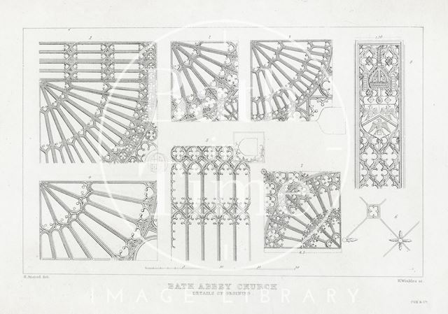 Details of Groining, Bath Abbey Church 1825