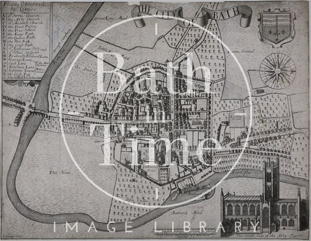 Joseph Gilmore Map of the City of Bath 1694