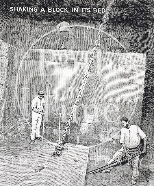 Shaking a block in its bed, Bath stone 1902