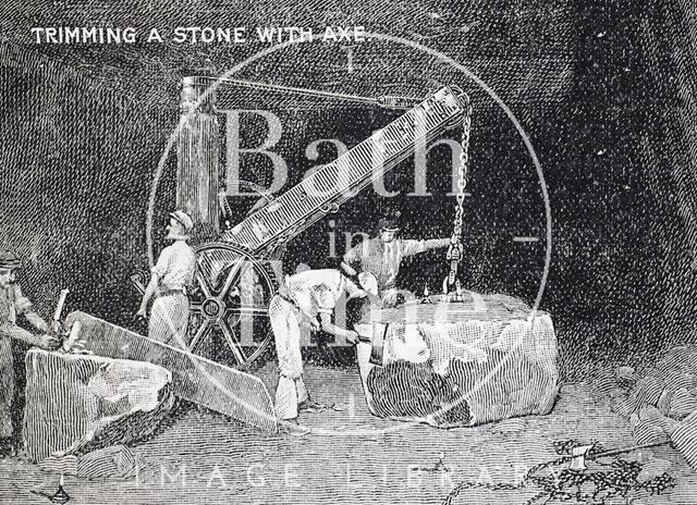 Trimming a stone with axe, Bath stone 1902